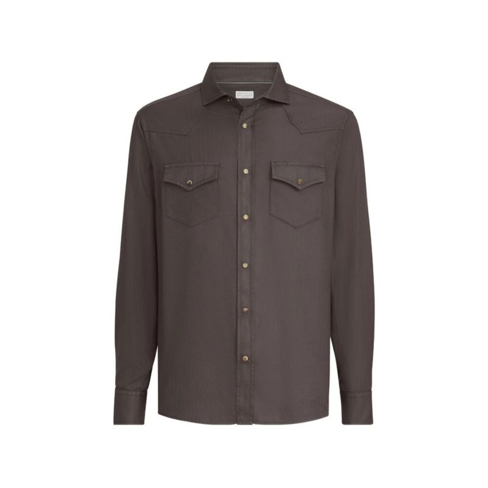 Brunello Cucinelli Brown Shirts Men